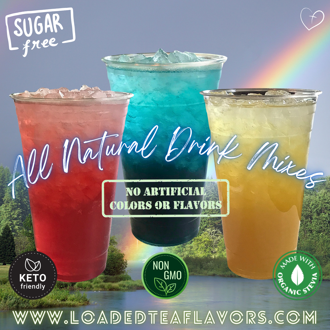 All-Natural Sugar Free Drink Mix Non-GMO Beverage Mix Loaded Tea Flavoring Aspartame Free Keto Friendly