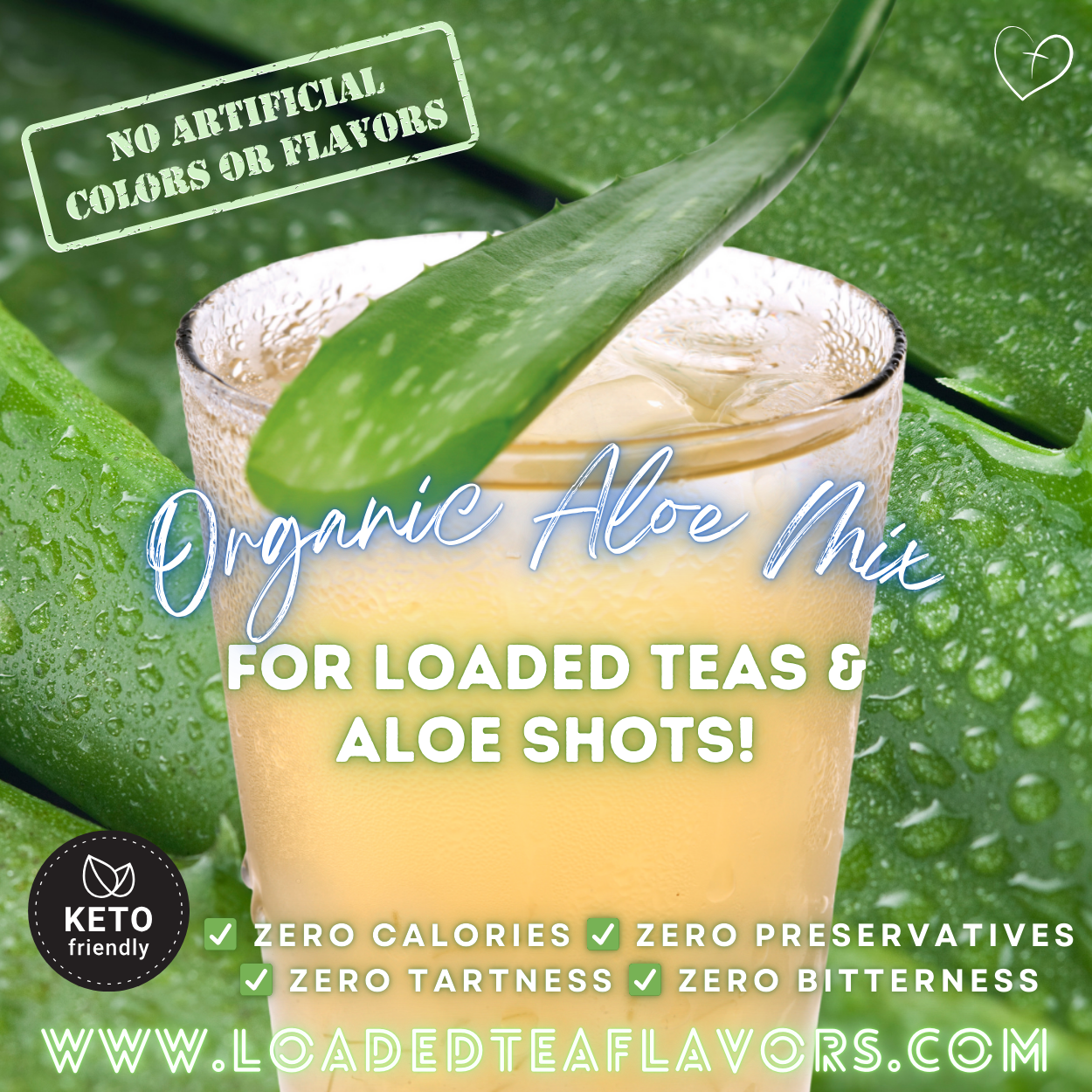 Organic Natural Aloe Vera Powder Drink Mix For Shots and Loaded Teas