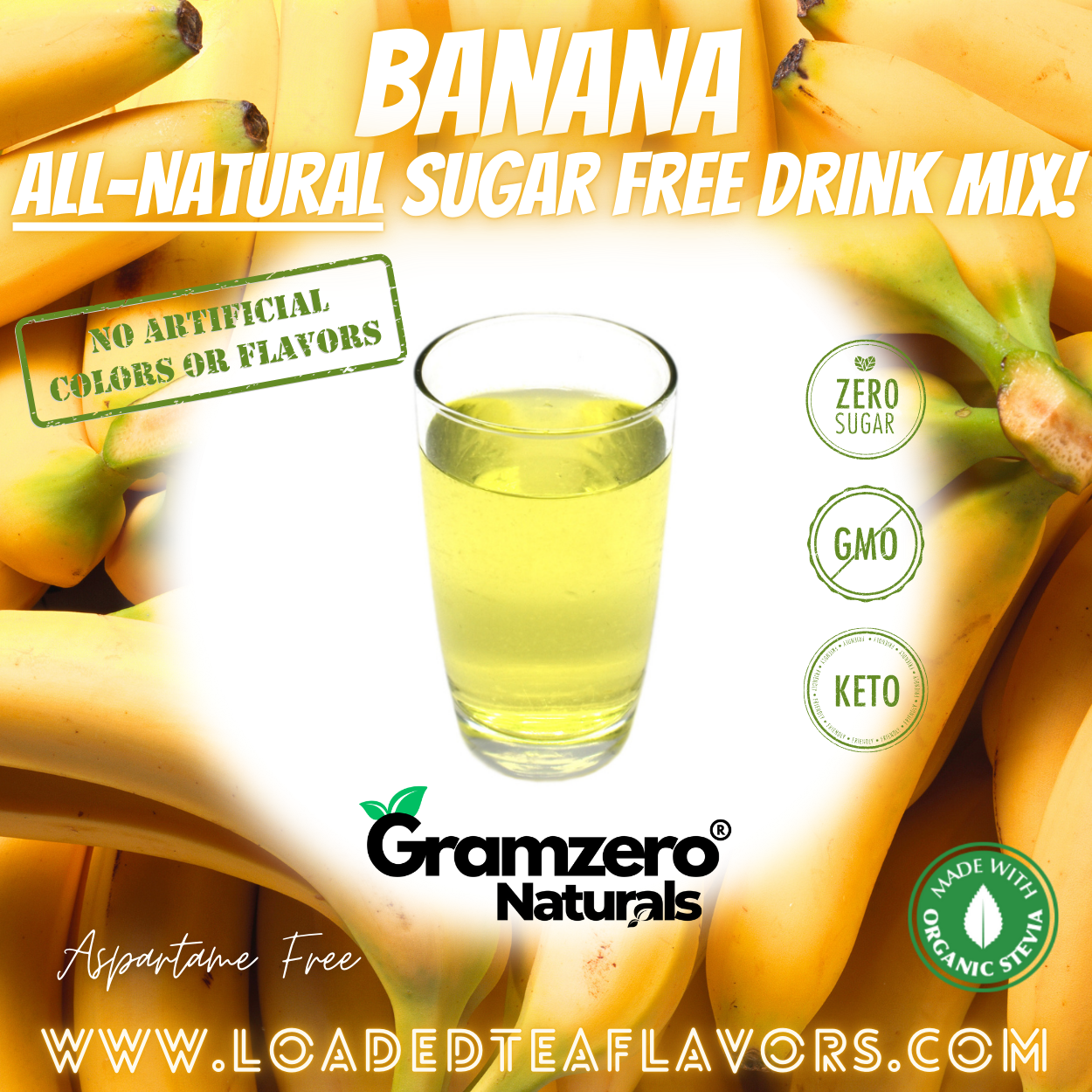 BANANA All-Natural Sugar Free Beverage Mix š Aspartame Free Drink Mixes With Natural Flavors and Colors to Flavor Loaded Teas š„¤