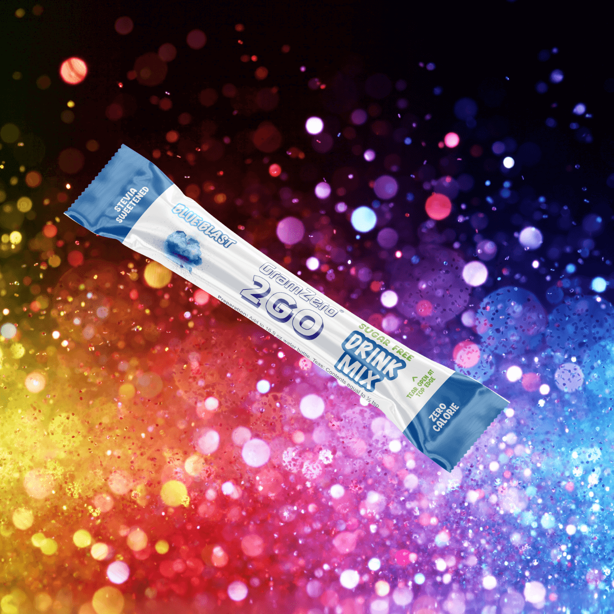 Blue Blast Sugar Free Healthy Flavored Water Packets Without Aspartame Gramzero Stevia Drink Mix 2GO Sticks