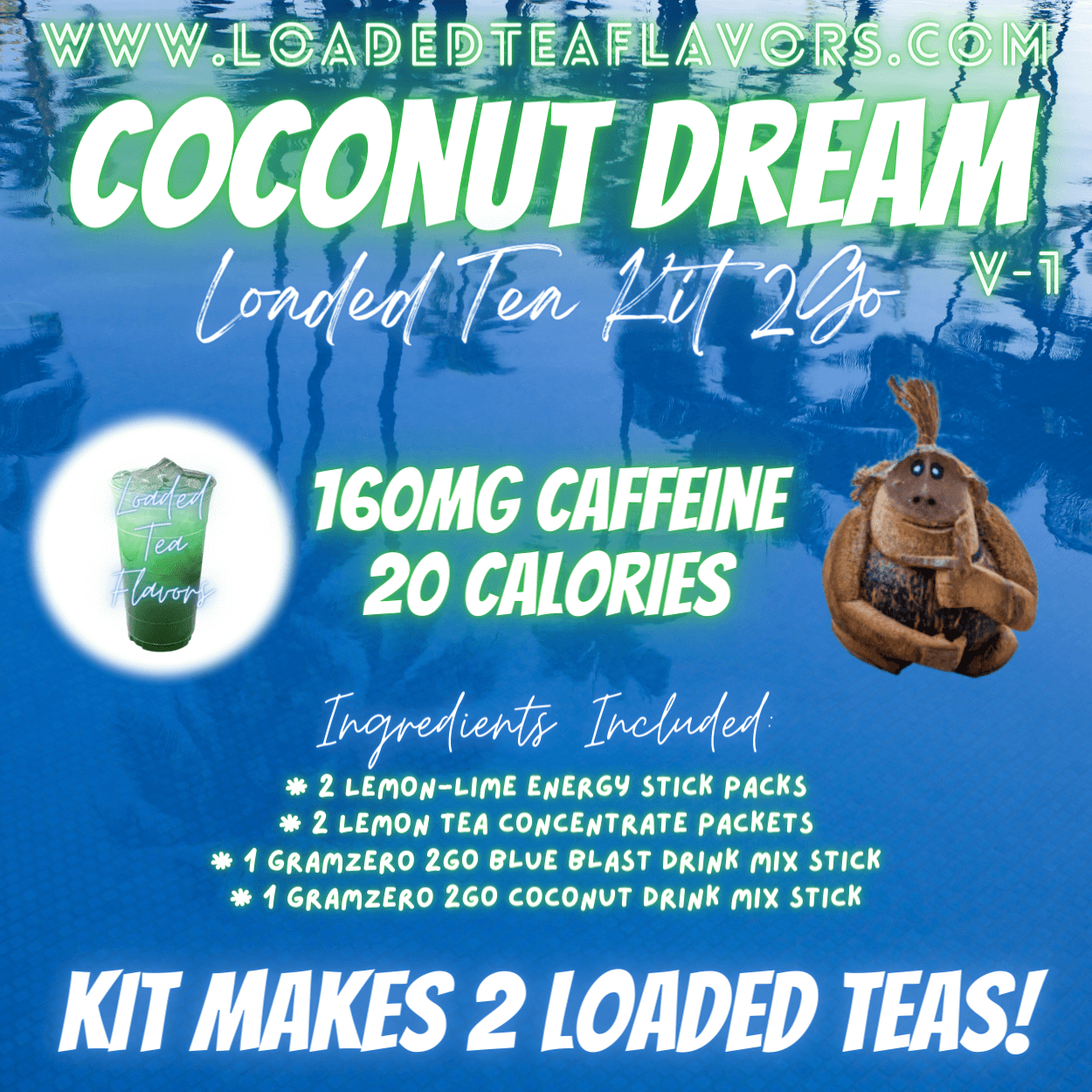Coconut Dream Ingredients to Make Loaded Teas at Home DIY Loaded Tea Kit