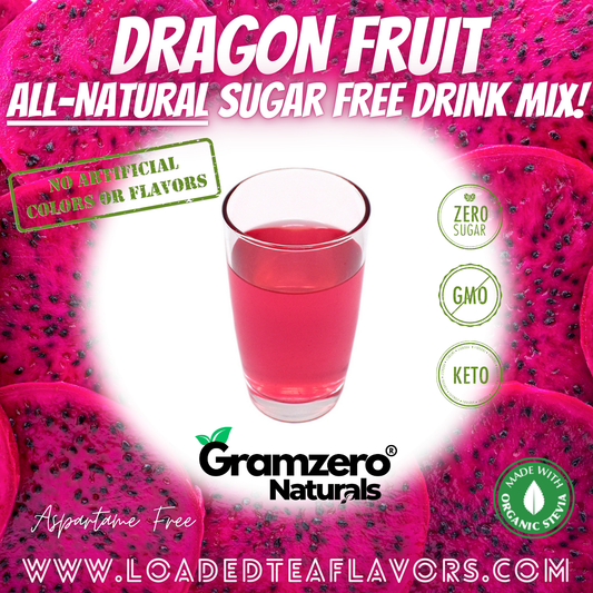 Dragon Fruit All-Natural Sugar Free Drink Mix Non-GMO Beverage Mix Loaded Tea Flavoring Aspartame Free Keto Friendly GramZero