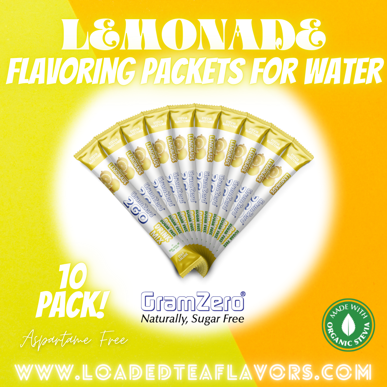Lemonade Flavoring Packets For Water and Loaded Tea Kits Sugar Free Drink Mix Powder
