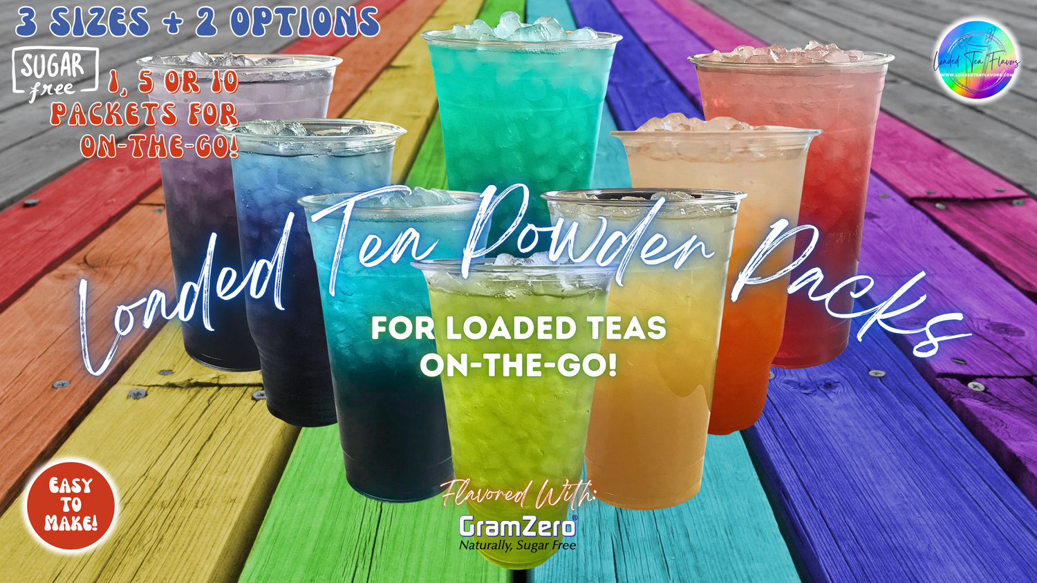 Loaded Tea Powder Mix Energy Drink To Go Packs for On-The-Go
