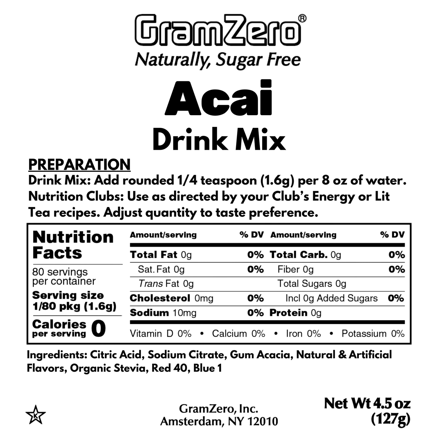ACAI BERRY Sugar Free Beverage Mix 💜 Aspartame Free Drink Mixes To Flavor Loaded Teas 🥤 Water Flavoring Powder 💧