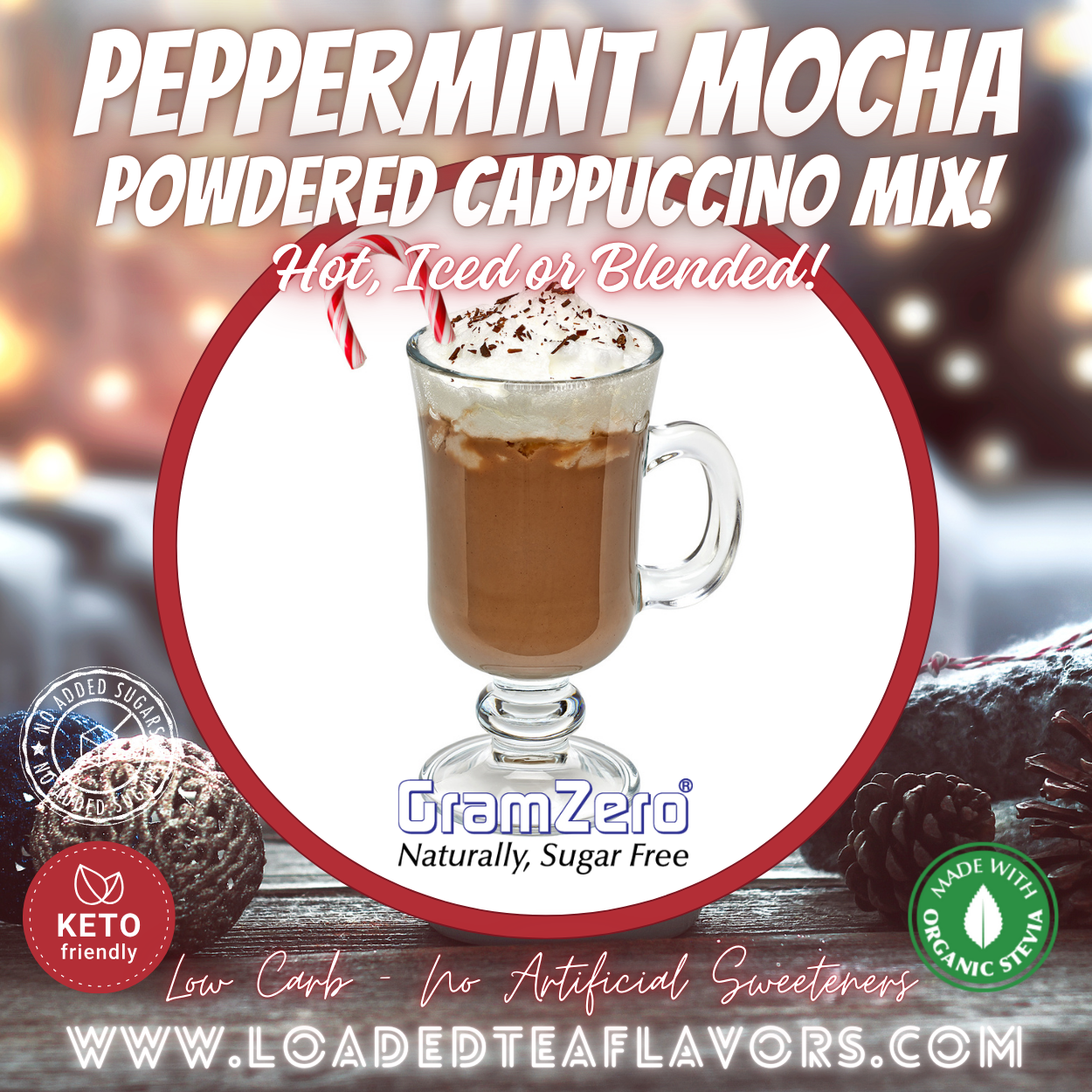 PEPPERMINT MOCHA Flavored Instant Coffee ☕ Powdered Cappuccino PEPPERMINT MOCHA Flavored Instant Coffee ☕ Powdered Cappuccino