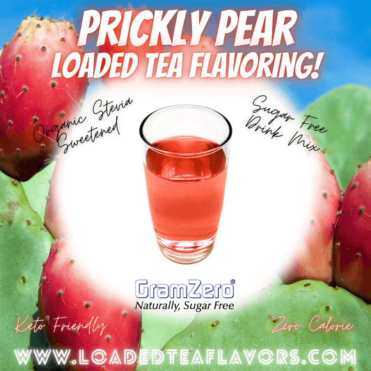 Prickly Pear Loaded Tea Flavoring Sugar Free Drink Mix Without Aspartame or Artificial Sweeteners GramZero Beverage Mixes