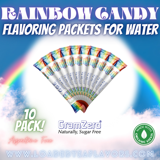 Rainbow Candy Flavoring Packets For Water and Loaded Tea Kits Sugar Free Drink Mix Powder