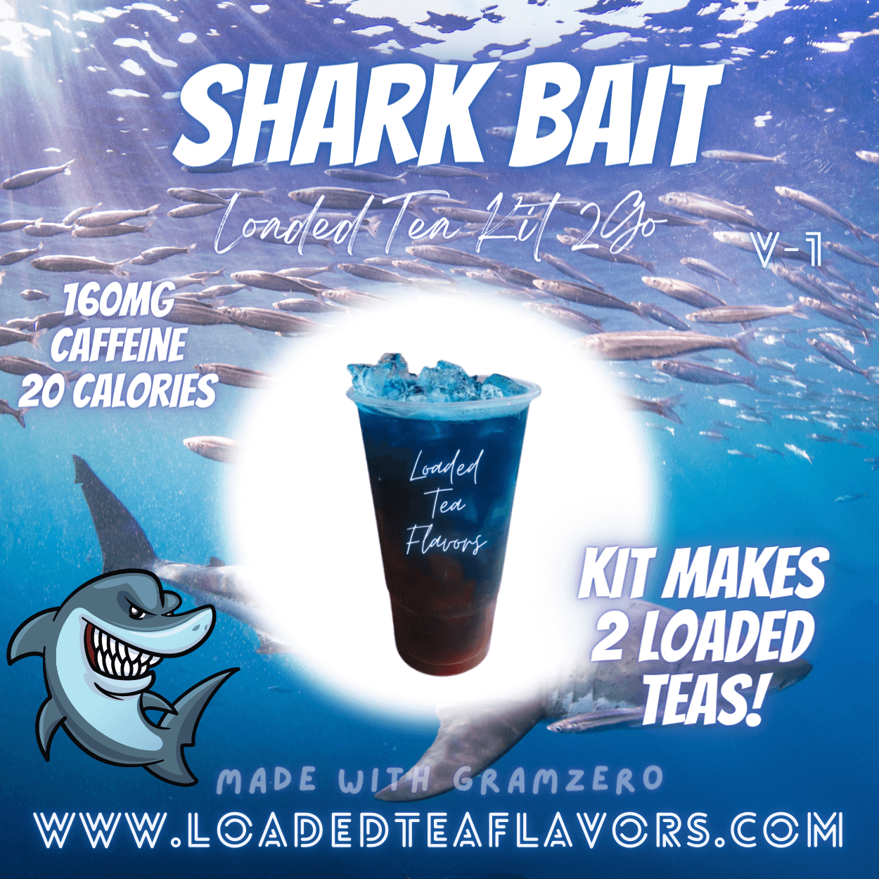 Shark Bait Flavored 🐠🦈 Loaded Tea Kit 2GO ~ Makes 2-32oz Teas – Loaded  Tea Flavors