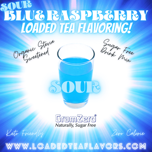 Sour Blue Raspberry Loaded Tea Flavoring Sugar Free Drink Mix Without Aspartame or Artificial Sweeteners GramZero Beverage Mixes