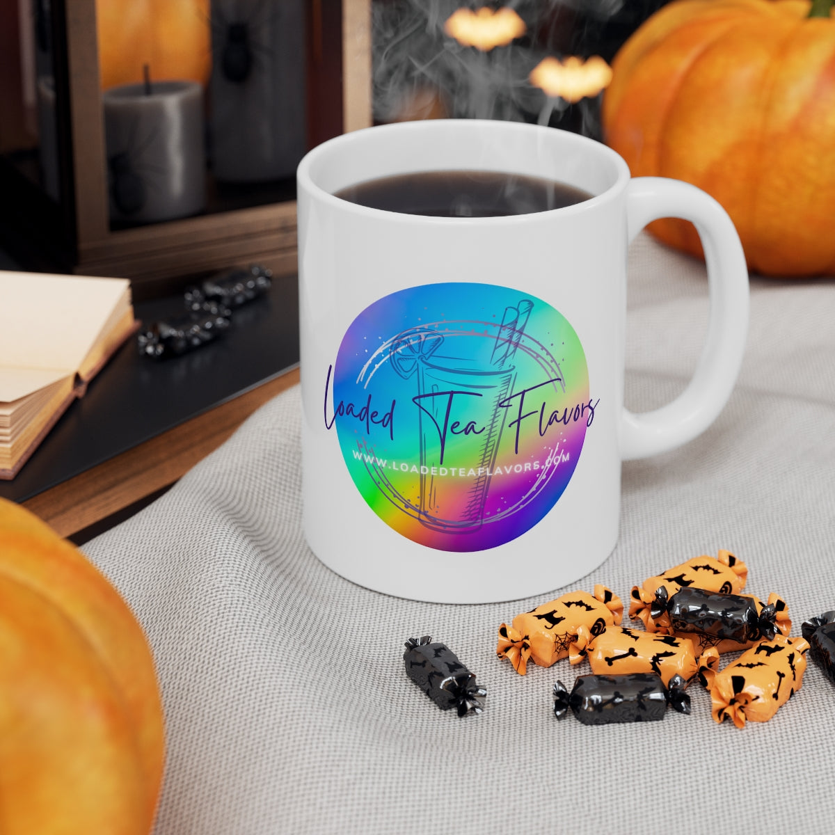 Loaded Tea Flavors Signature White Ceramic Mug 11oz