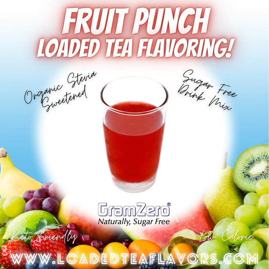 Fruit Punch Loaded Tea Flavoring Sugar Free Drink Mix Without Aspartame or Artificial Sweeteners GramZero Beverage Mixes
