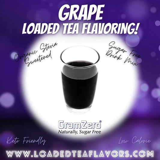 Grape Loaded Tea Flavoring Sugar Free Drink Mix Without Aspartame or Artificial Sweeteners GramZero Beverage Mixes