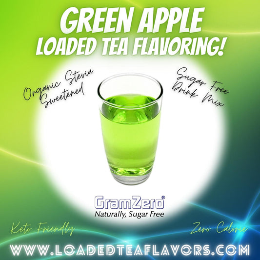 Green Apple Loaded Tea Flavoring Sugar Free Drink Mix Without Aspartame or Artificial Sweeteners GramZero Beverage Mixes
