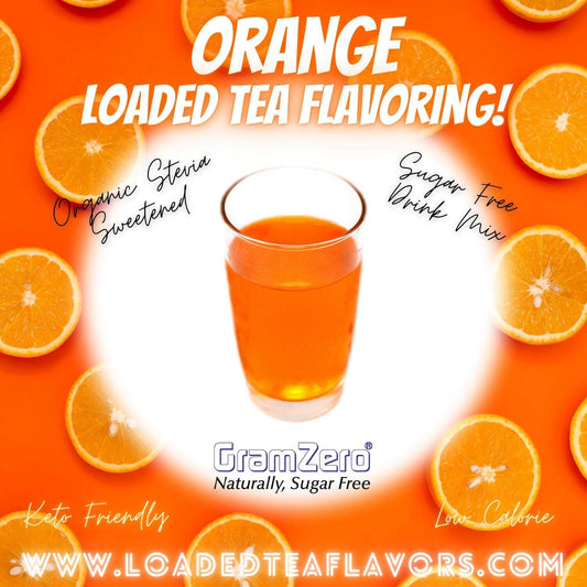 Orange Loaded Tea Flavoring Sugar Free Drink Mix Without Aspartame or Artificial Sweeteners GramZero Beverage Mixes