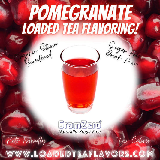 Pomegranate Loaded Tea Flavoring Sugar Free Drink Mix Without Aspartame or Artificial Sweeteners GramZero Beverage Mixes