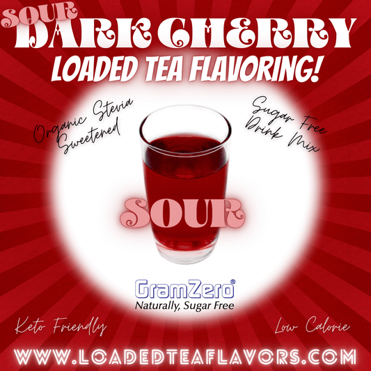 Sour Dark Cherry Loaded Tea Flavoring Sugar Free Drink Mix Without Aspartame or Artificial Sweeteners GramZero Beverage Mixes