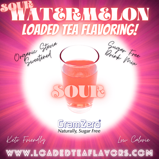 Sour Watermelon Loaded Tea Flavoring Sugar Free Drink Mix Without Aspartame or Artificial Sweeteners GramZero Beverage Mixes