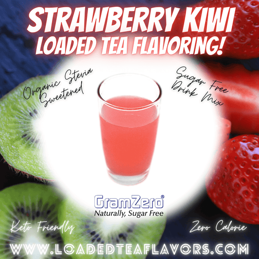 Strawberry Kiwi Loaded Tea Flavoring Sugar Free Drink Mix Without Aspartame or Artificial Sweeteners GramZero Beverage Mixes