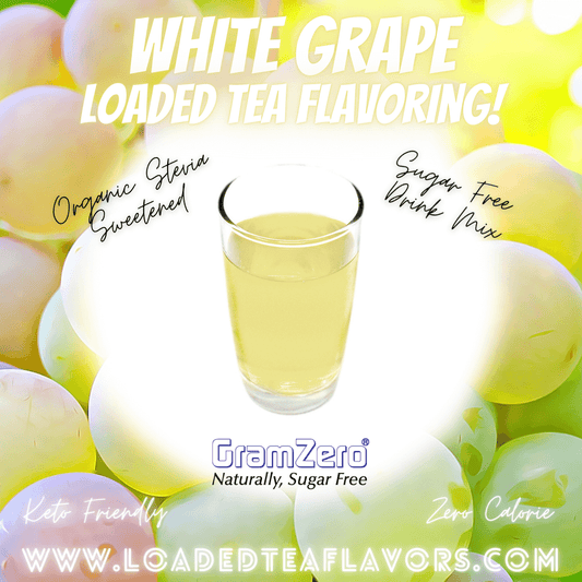 White Grape Loaded Tea Flavoring Sugar Free Drink Mix Without Aspartame or Artificial Sweeteners GramZero Beverage Mixes