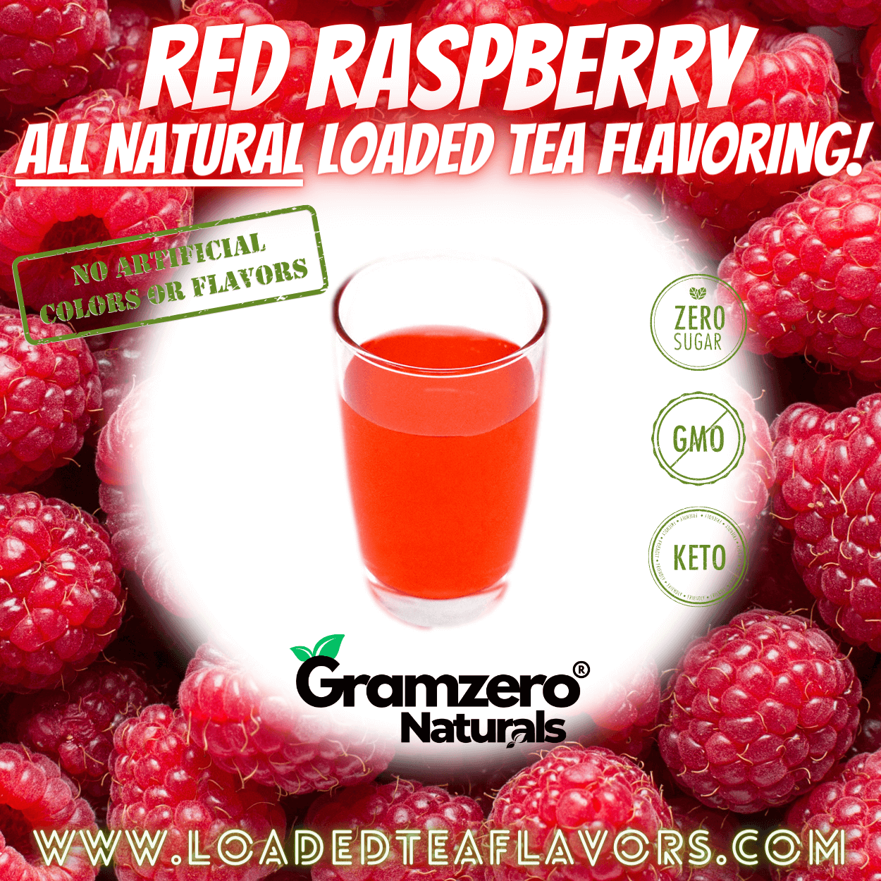 All Natural RED RASPBERRY Sugar Free Drink Mix ❤️ Loaded Tea Flavoring