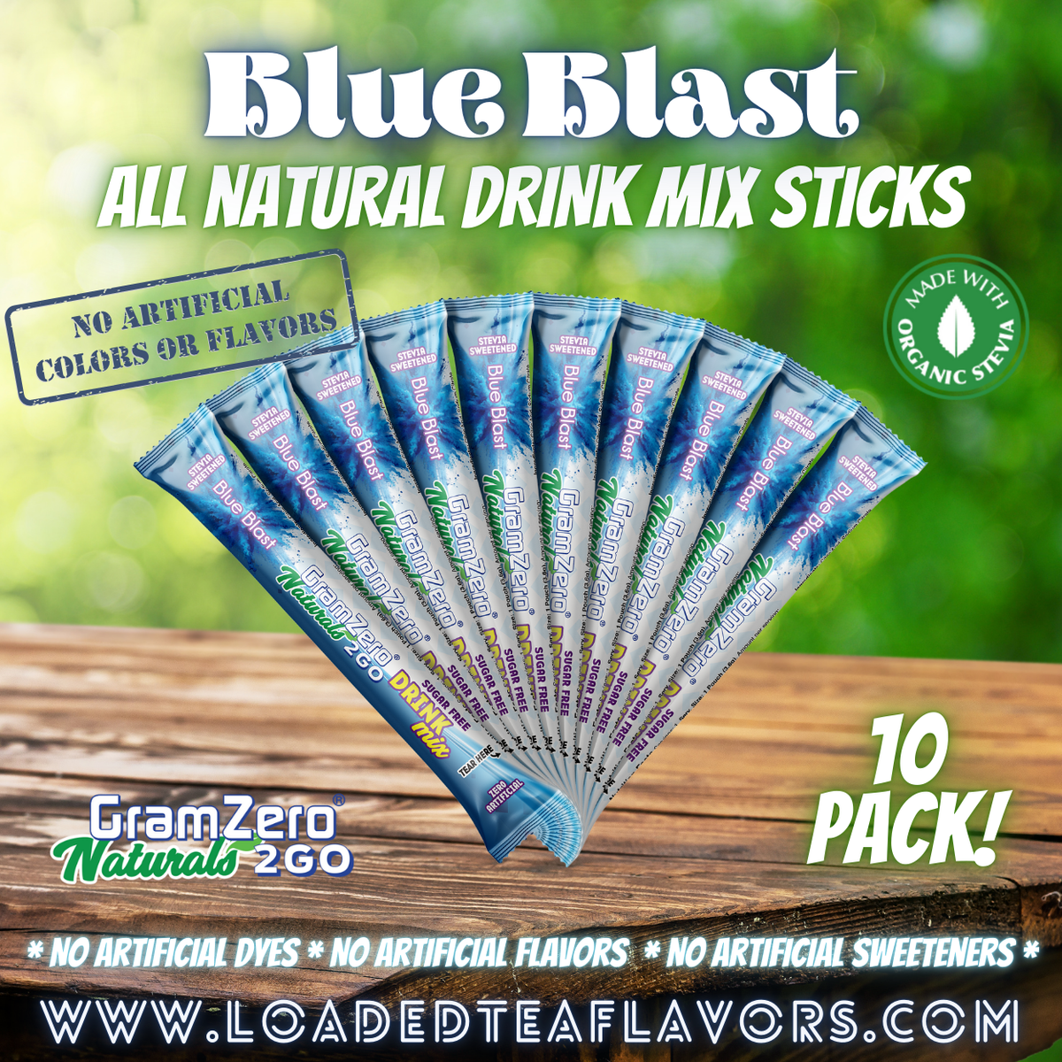 Blue Tea Packets BLUE BLAST ALL-NATURAL Stevia Water Flavor Packets 🚀 Sugar Free Flavor ...
