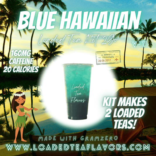 Blue Hawaiian Flavored 💠 Loaded Tea Kit 2GO ~ Makes 2-32oz Teas