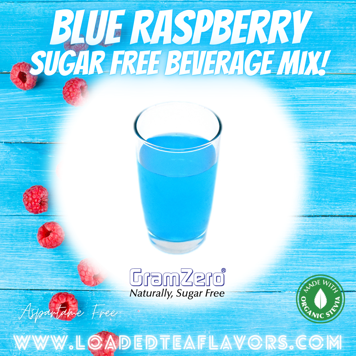 BLUE RASPBERRY Sugar Free Beverage Mix 💙 Aspartame Free Drink Mixes To ...