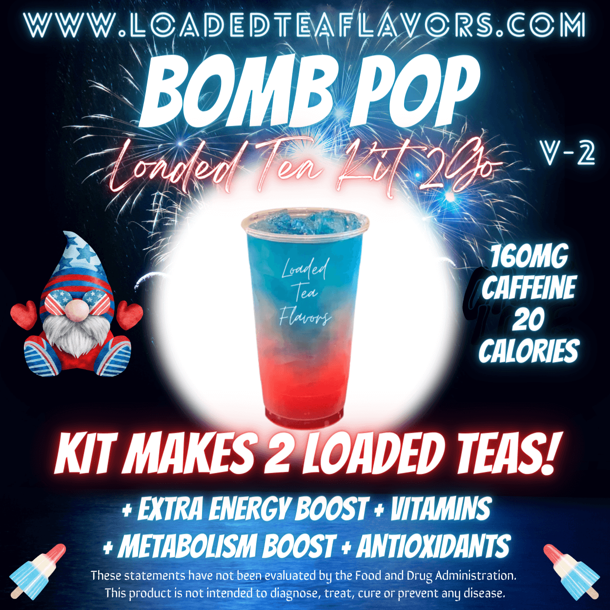 Bomb Pop Flavored 💣🚀 Loaded Tea Kit 2GO ~ Makes 2-32oz Teas – Loaded ...