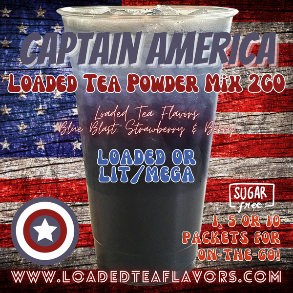 Patriotic America Tea Energy Drink 🥤 Loaded Tea Mix 2GO Packets