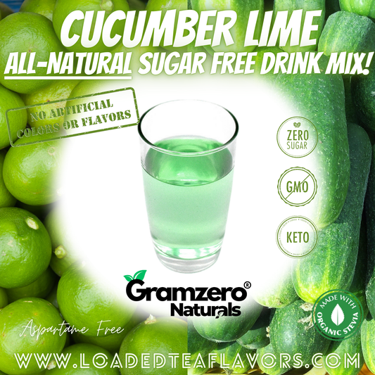 CUCUMBER LIME All-Natural Sugar Free Beverage Mix 💚 Aspartame Free Drink Mixes With Natural Flavors and Colors to Flavor Loaded Teas 🥤