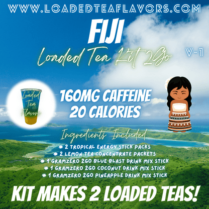 Fiji Flavored  🇫🇯 Loaded Tea Kit 2GO ~ Makes 2-32oz Teas