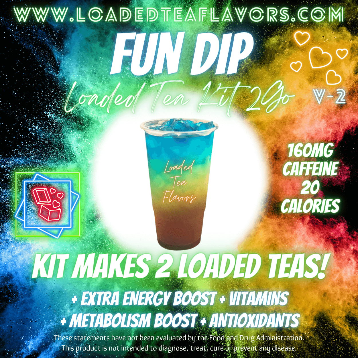 Fun Dip Flavored 🍬 Loaded Tea Kit 2GO ~ Makes 2-32oz Teas