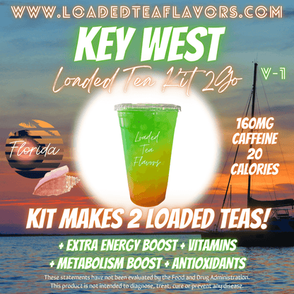 Key West Flavored 🌴 Loaded Tea Kit 2GO ~ Makes 2-32oz Teas