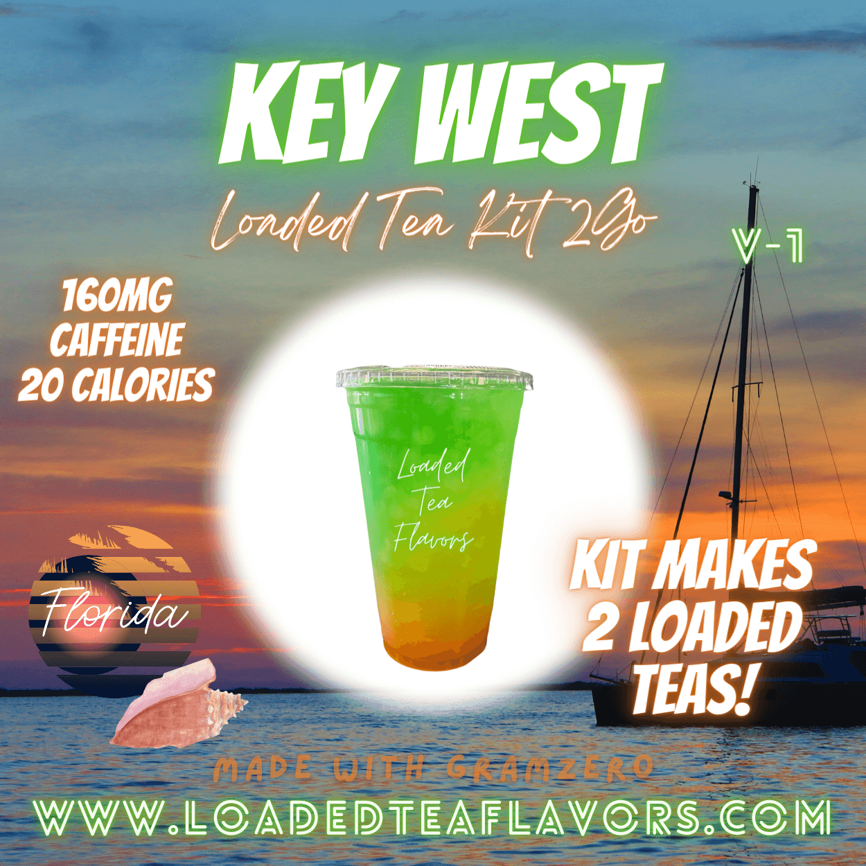 Key Tea Can Key West Flavored 🌴 Loaded Tea Kit 2GO ~ Makes 2-32oz Teas – Loaded Tea ...