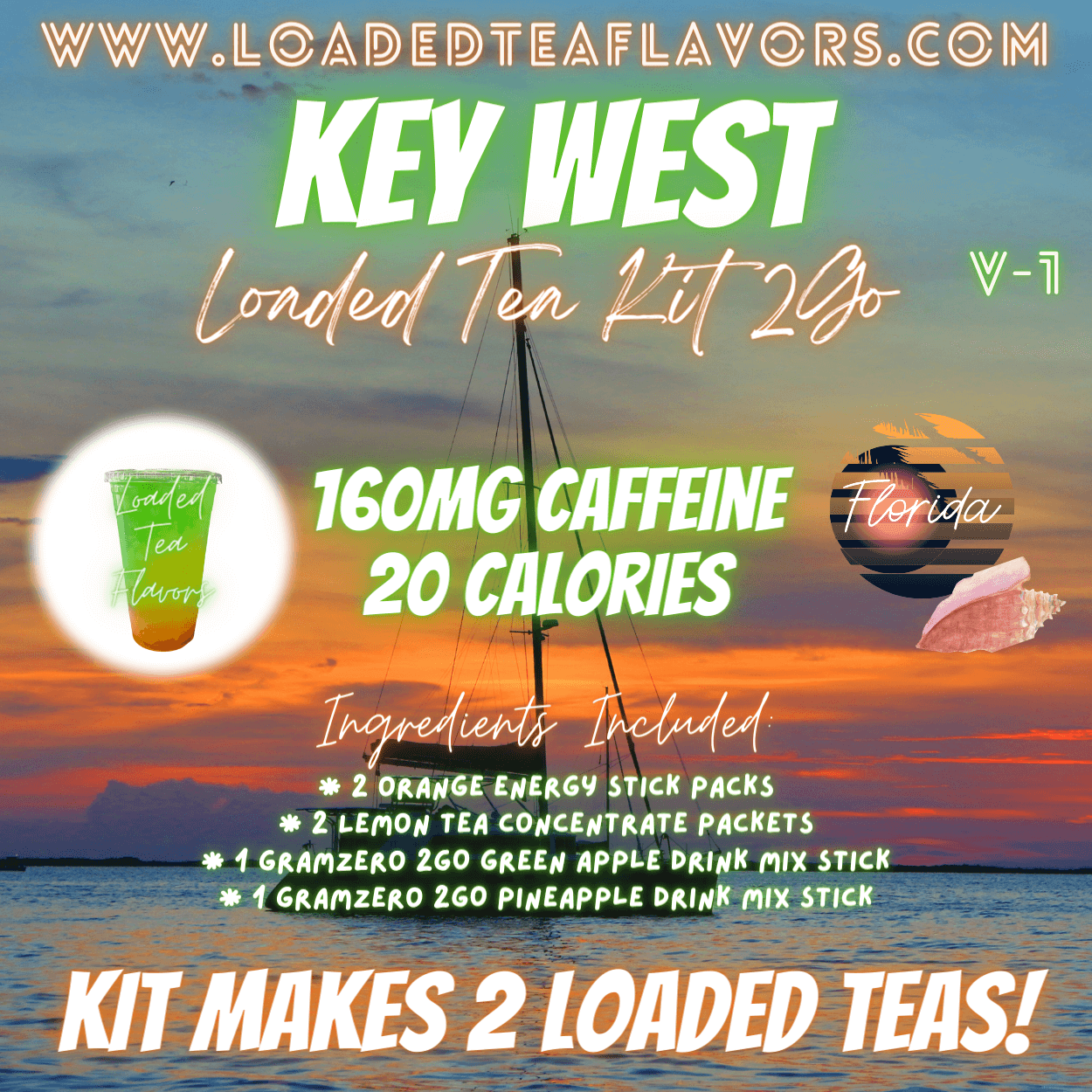 Key West Flavored π΄ Loaded Tea Kit 2GO ~ Makes 2-32oz Teas β Loaded Tea ...
