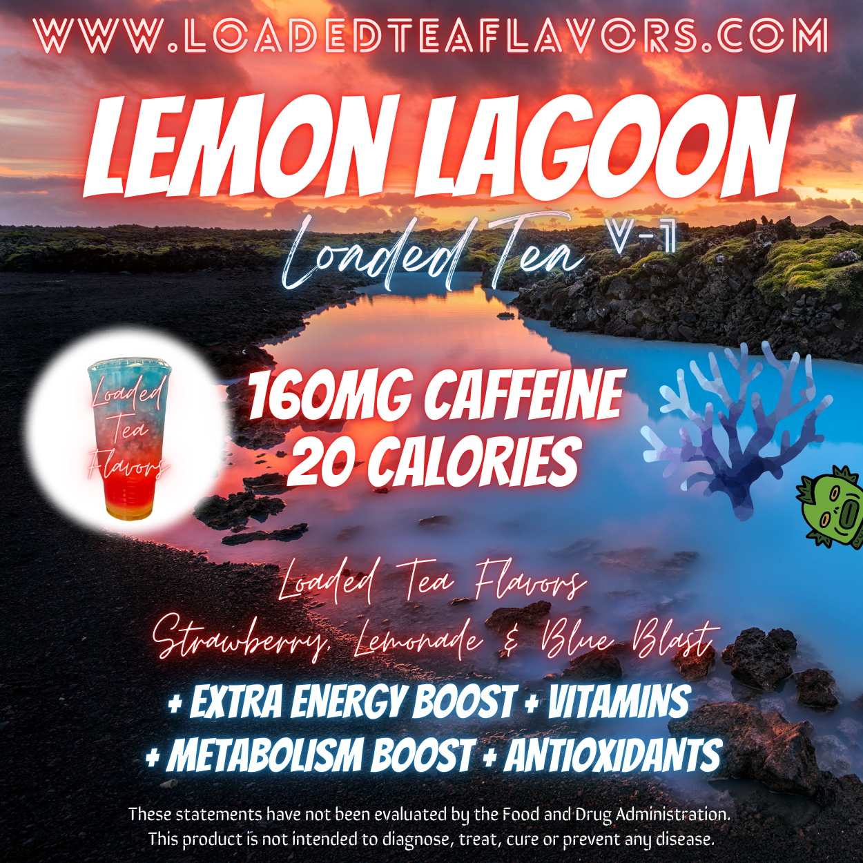 Lemon Lagoon Herbalife Loaded Tea Recipe to Make DIY Loaded Teas at Home Vitamin Lit Mega Tea Energy Drink