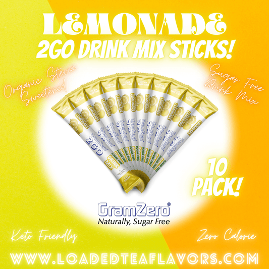LEMONADE 2GO Sugar Free Drink Mix Sticks: 10 Pack 🍋 Flavor Loaded Teas