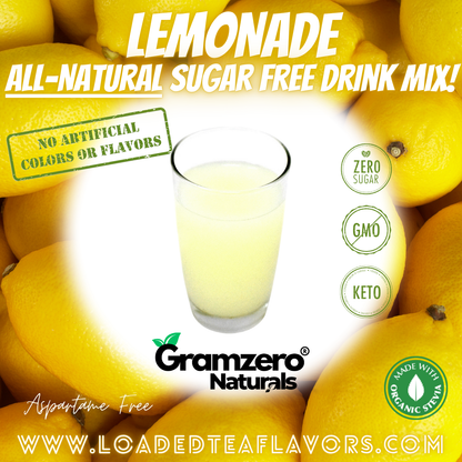 LEMONADE All-NATURAL Sugar Free Beverage Mix 🍋 Aspartame Free Drink Mixes With Natural Flavors and Colors to Flavor Loaded Teas 🥤