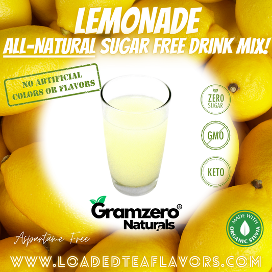 LEMONADE All-NATURAL Sugar Free Beverage Mix 🍋 Aspartame Free Drink Mixes With Natural Flavors and Colors to Flavor Loaded Teas 🥤