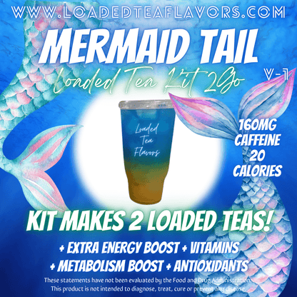 Mermaid Tail Flavored 🐙 Loaded Tea Kit 2GO ~ Makes 2-32oz Teas