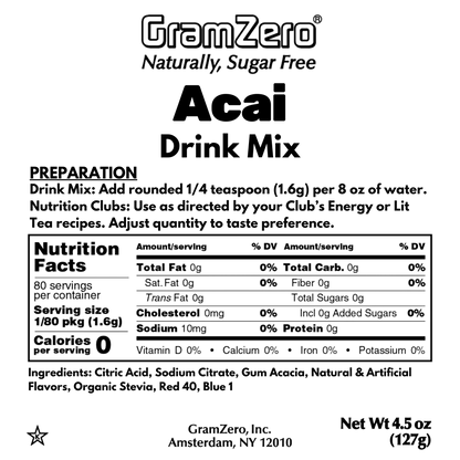 ACAI BERRY Sugar Free Beverage Mix 💜 Aspartame Free Drink Mixes To Flavor Loaded Teas 🥤 Water Flavoring Powder 💧