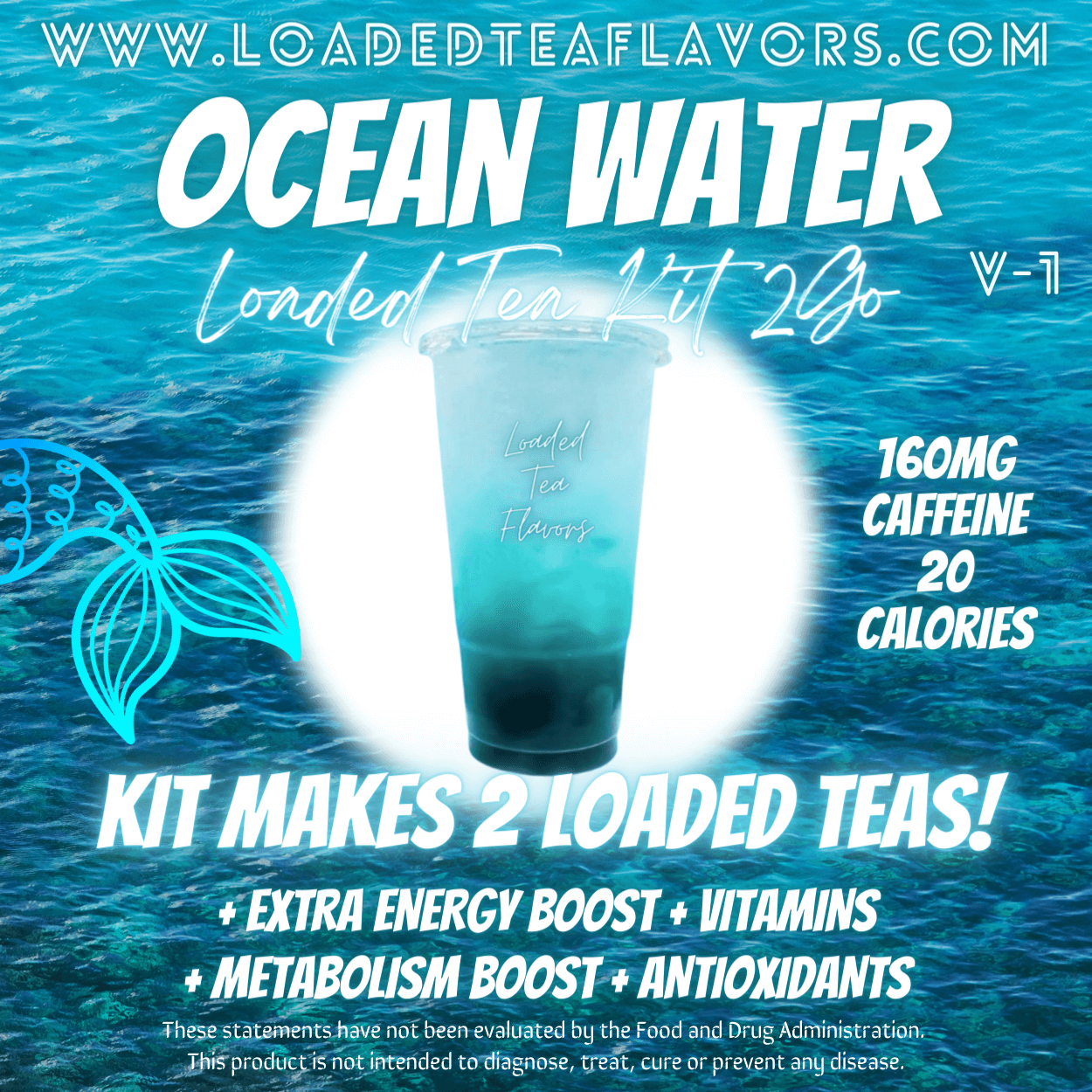Ocean Water 🐳 Loaded Tea Kit 2GO ~ Makes 2-32oz Teas