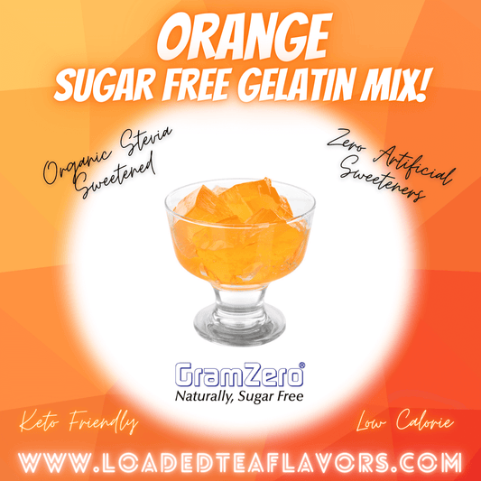 Gramzero Orange Sugar Free Gelatin Mix Stevia Sweetened Low Calorie Keto Friendly
