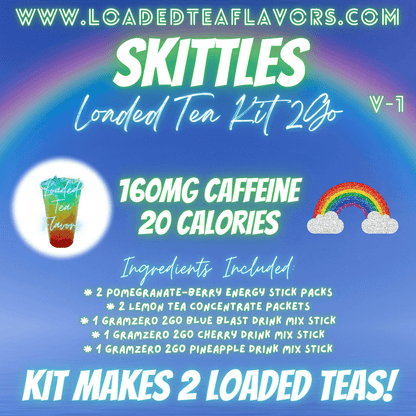 Skittles® Flavored 🍬 Loaded Tea Kit 2GO ~ Makes 2-32oz Teas