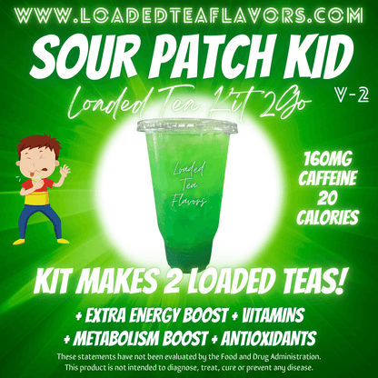 Sour Patch Kid Flavored 🍬 Loaded Tea Kit 2GO ~ Makes 2-32oz Teas