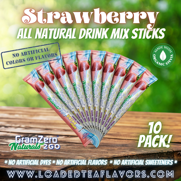 STRAWBERRY ALL-NATURAL Stevia Water Flavor Packets 🍓 Sugar Free Flavor ...