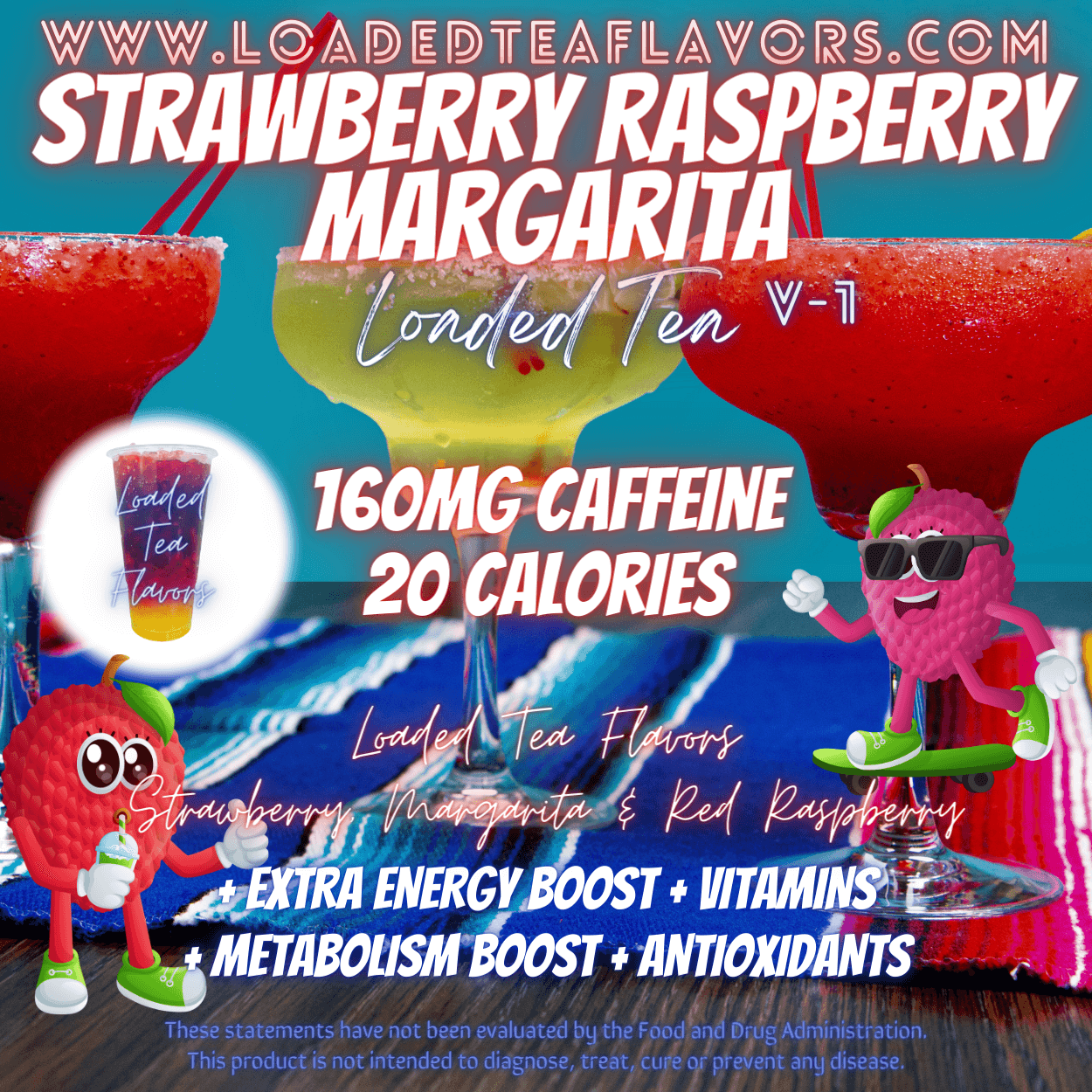 Strawberry Raspberry Margarita Flavored 🍓🍹 Loaded Tea Recipe