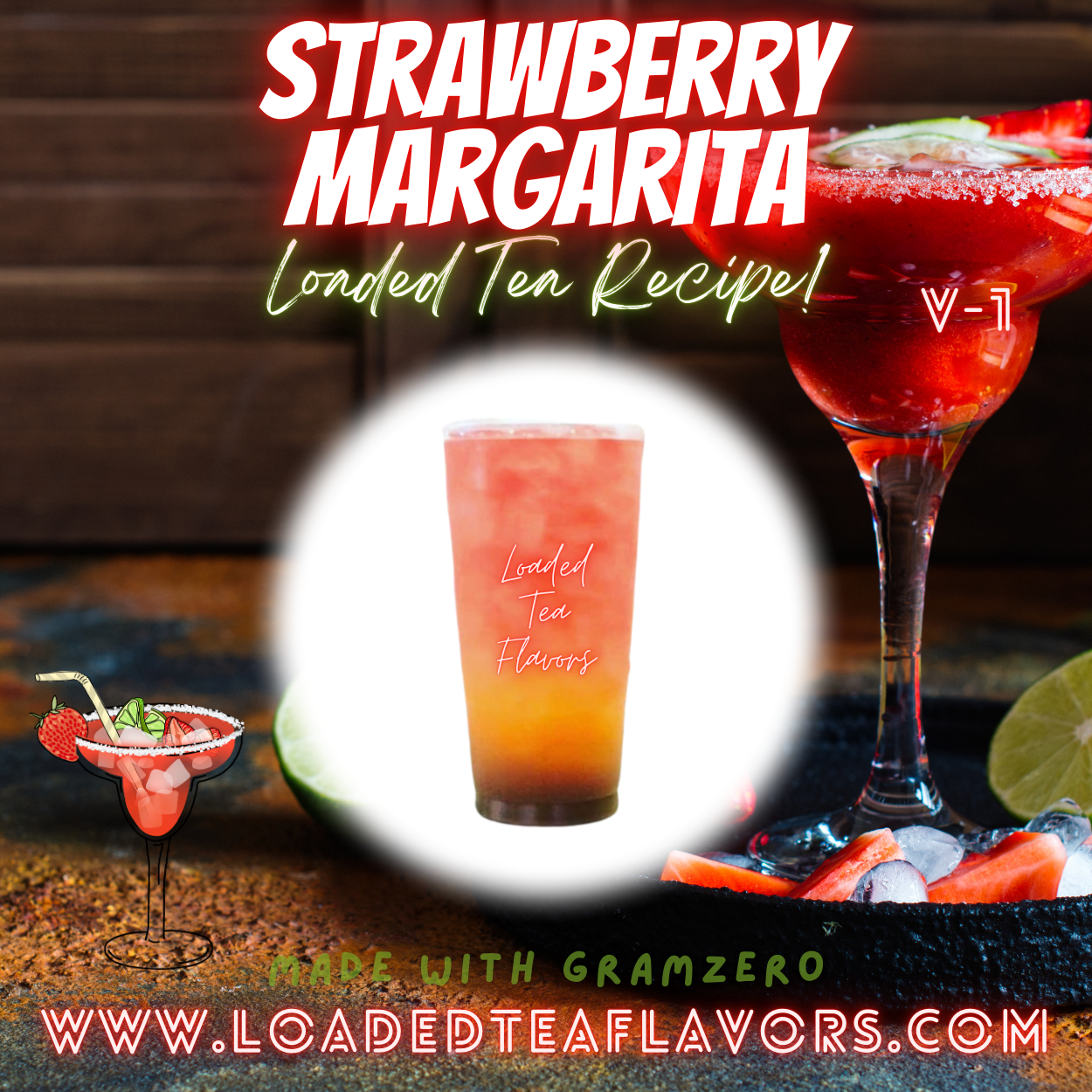 Strawberry Margarita Herbalife Loaded Tea Recipes for Making Loaded Teas at Home Energy Tea DIY
