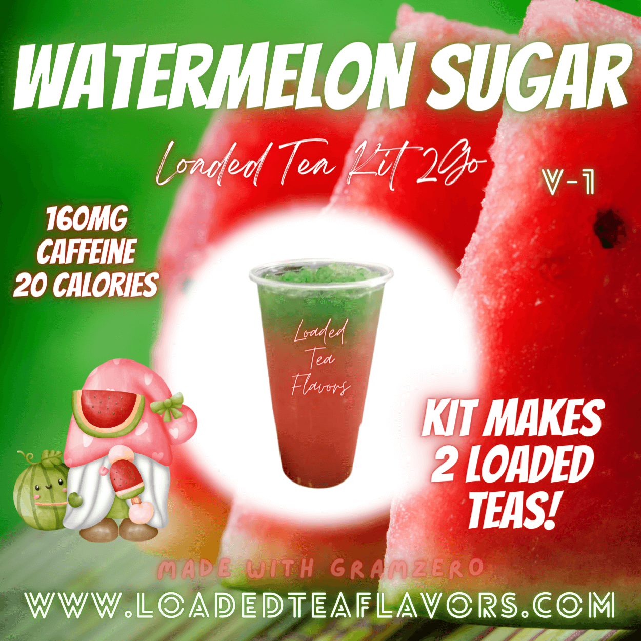 Watermelon Sugar Flavored 🍉 Loaded Tea Kit 2GO ~ Makes 2-32oz Teas ...